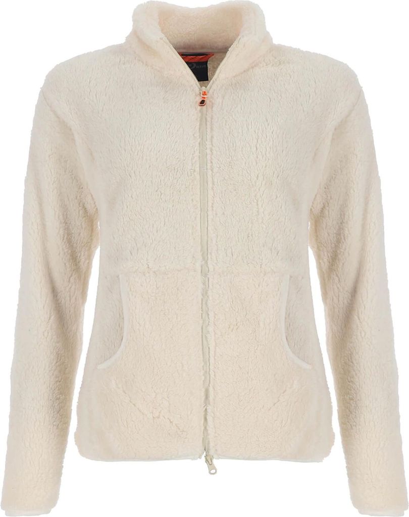 Blue Wave Damen Sherpafleecejacke Nele mit Stehkragen - Fleecejacke mit Reißverschluss in Wollweiß Größe 44