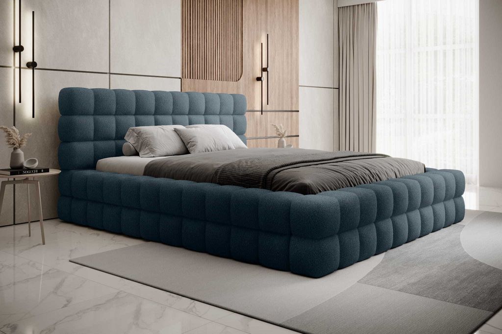 YOURHOUSE24 Polsterbett Dizzle Bett Doppelbett Bettgestell mit Lattenrost (Farbe: Jaffray 40, Größe: 160x200 cm)
