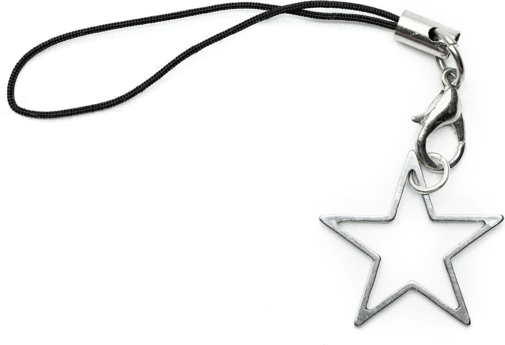 Stern mit Loch Handyanhänger Miniblings Outline Umriss Sterne Weihnachten silber