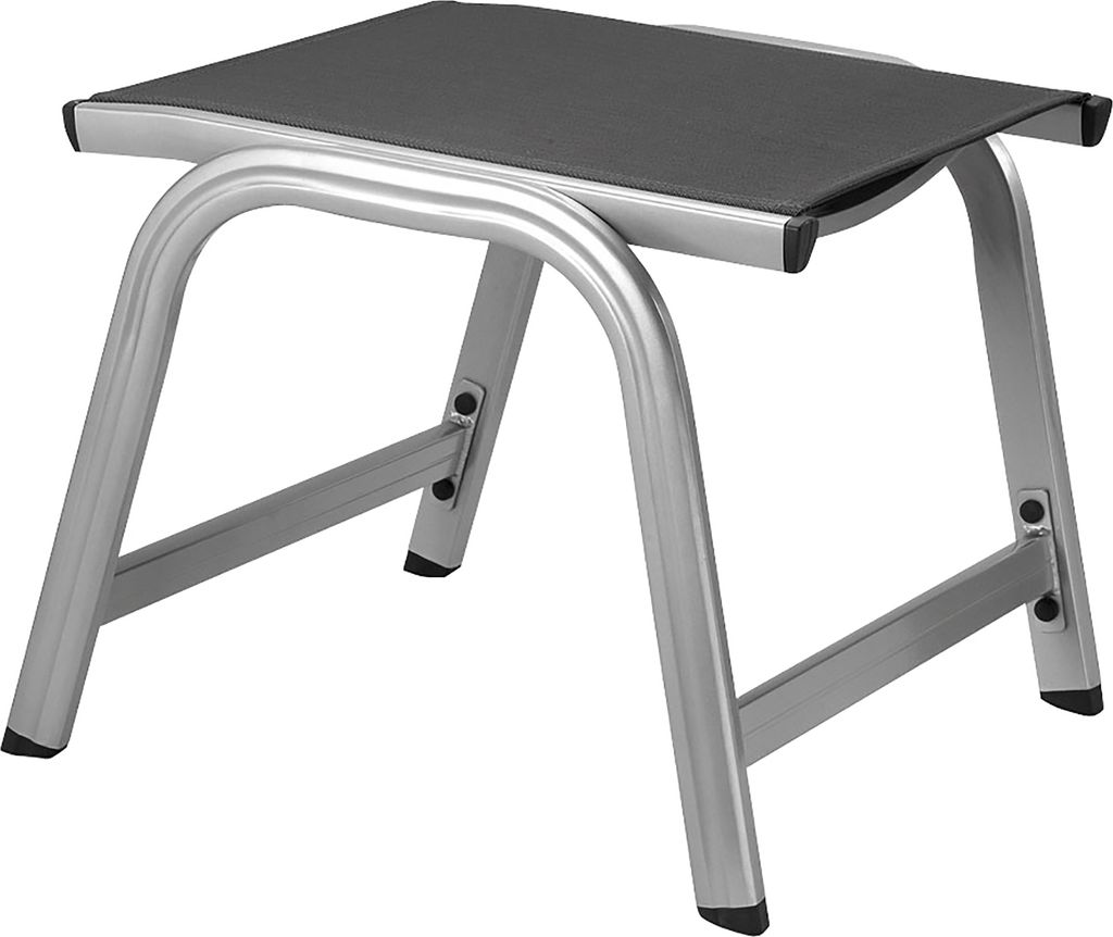 KETTLER Basic Plus Hocker, silber/anthrazit, Aluminium/Outdoorgewebe