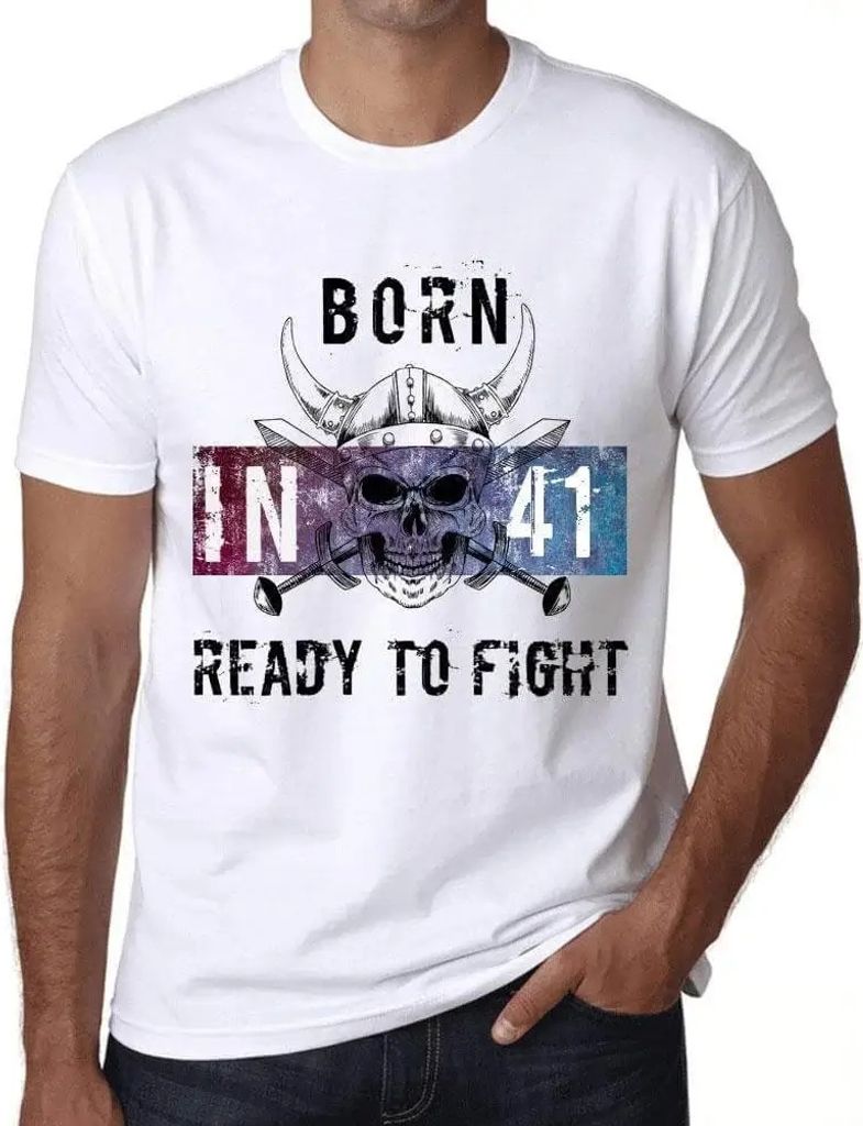 Herren Grafik T-Shirt Geboren in 41 bereit zu kämpfen – Born In 41 Ready To Fight – Geschenk 41. Geburtstag Jahrestag 41 Jahre Jubiläum 41 J...