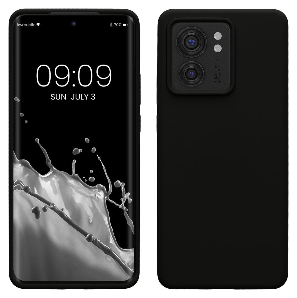 kwmobile Handyhülle für Motorola Edge 40 Hülle - Case Silikon - Kabelloses Laden - Schutzhülle Cover in Schwarz
