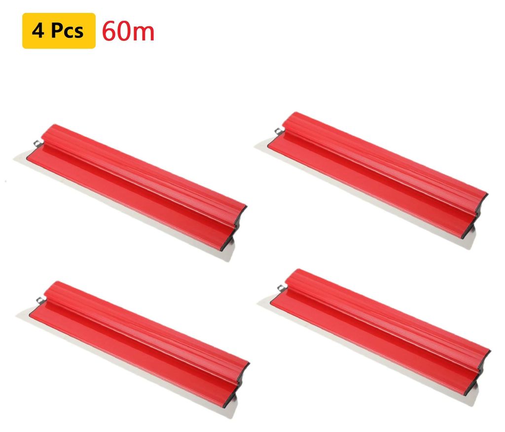 Spachtel-Set - Flächenspachtel/Skimming Blade 60 cm - 4 Stück - Edelstahl - Für Innenwand/Trockenbau - Für große Flächen - Elfenbein