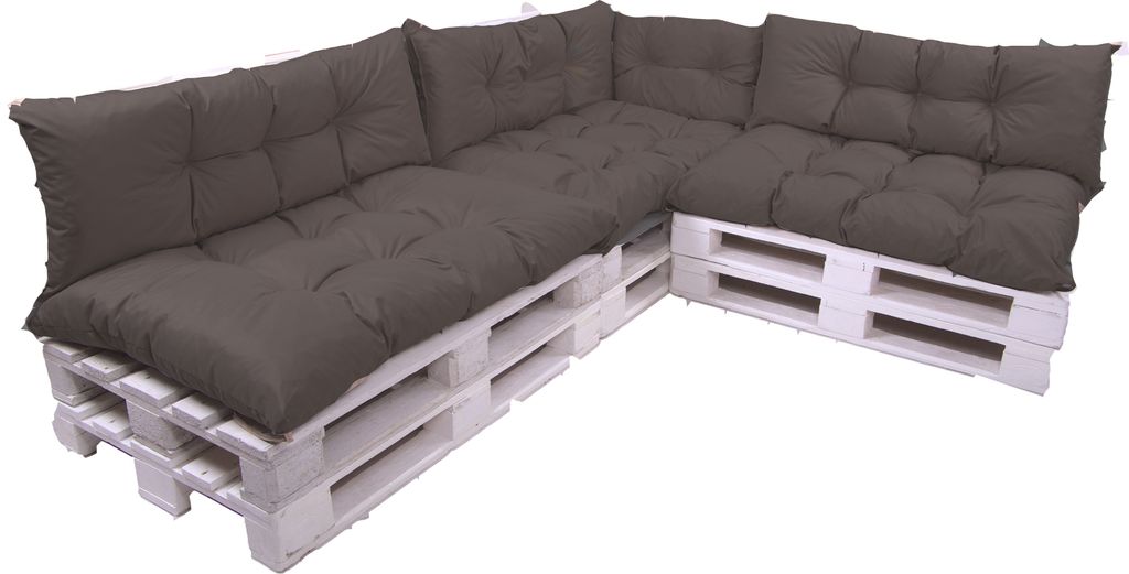 Zestaw poduszek na palety antracyt 7szt | siedzisko 120x60 Zdjęcie produktu