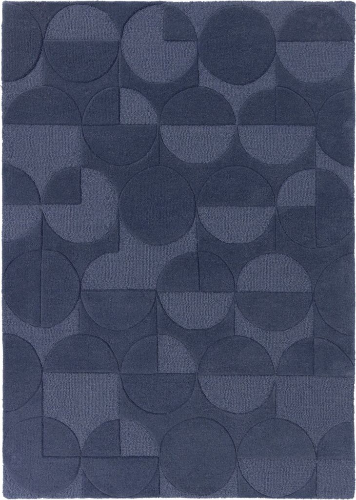 KADIMA DESIGN MOSELL 120 cm x 170 cm Blau Farbe Rechteckig Indoor Teppich