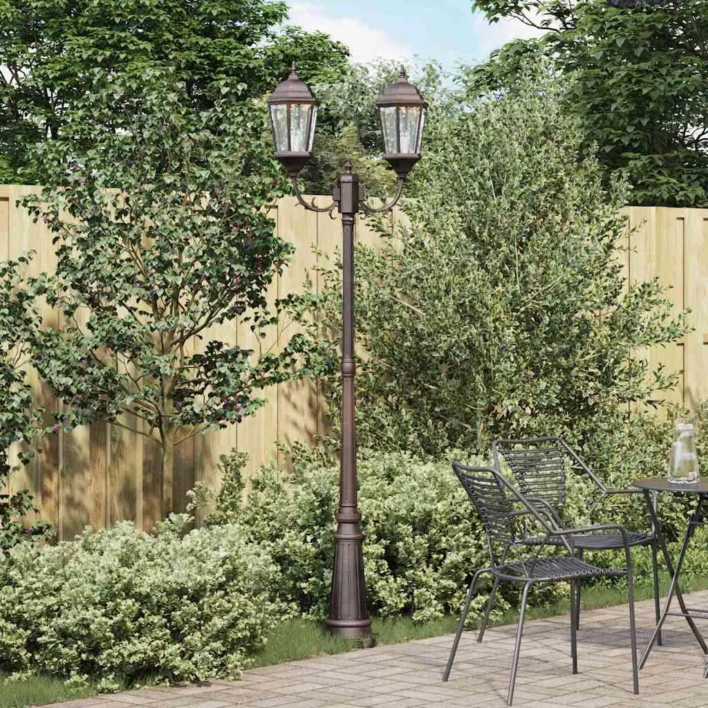 Grand réverbère de jardin 235 cm Bronze en fonte d'aluminium et verre