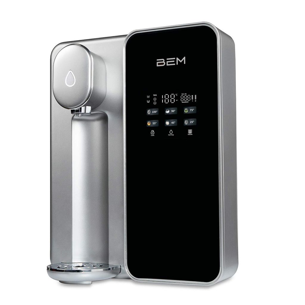 BEM Unicora Wasserfilter Osmoseanlage Umkehrosmose Trinkwasser Wasseraufbereiter UV Direktanschluss Heißwasserspender 6 Temperaturstufen TDS Monitor