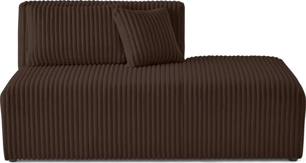 Module droit Victoire Lisa Design pour canapé modulable velours marron