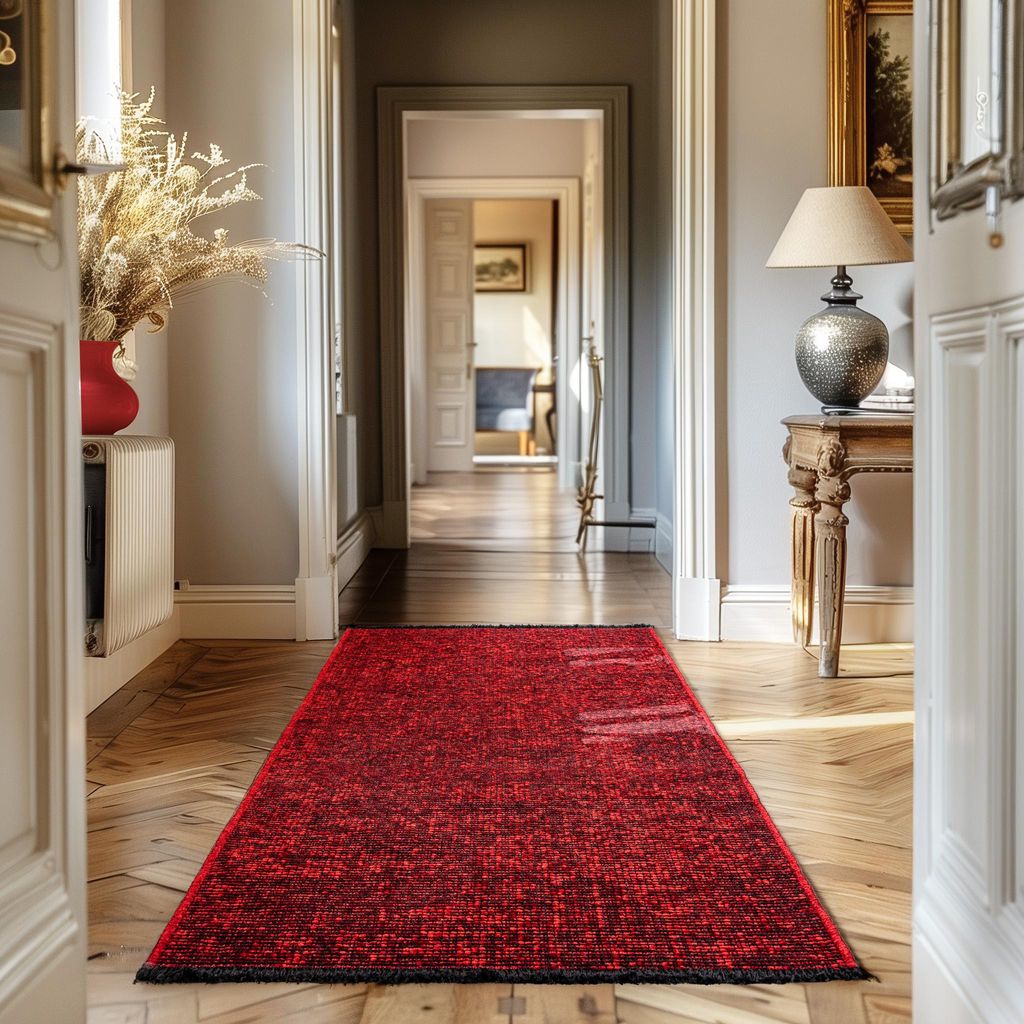 Teppium, Baumwolle Teppich Chenille Waschbar, Boho-Stil, Rutschfest & Weich, für Wohnzimmer, Schlafzimmer, Grösse: 80x150 cm