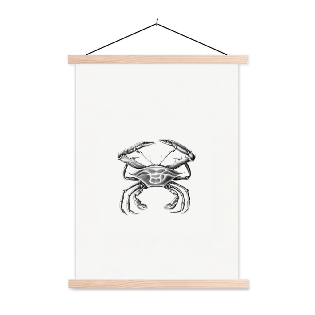 MuchoWow Textilposter Ernst Haeckel - Jahrgang - Kunst - Krabbe 40x53 cm mit holzfarbenen Rahmen - Schlafzimmer