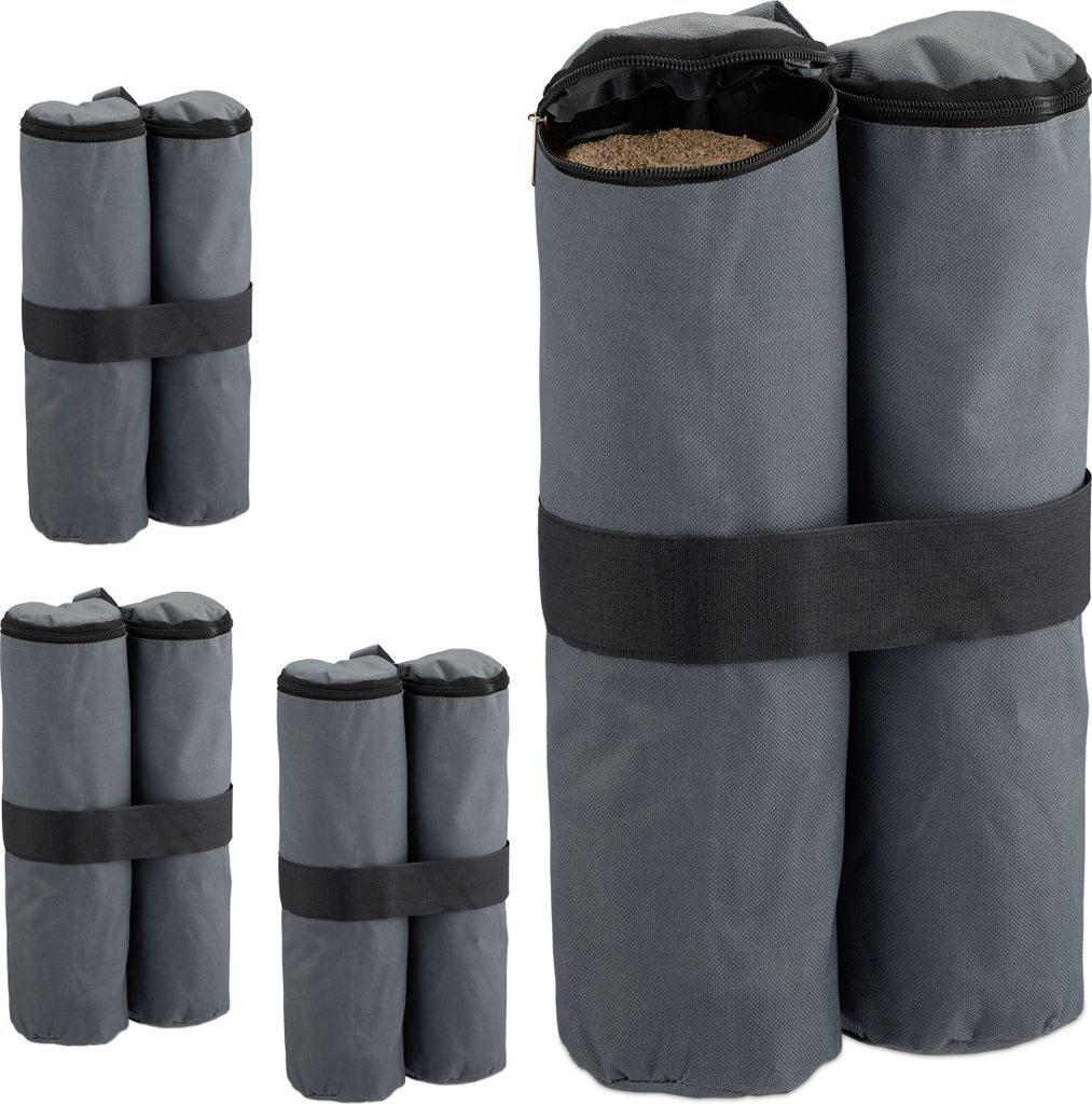 Sacchi di sabbia per gazebo Relaxdays, set da 4, tessuto Immagine del prodotto 