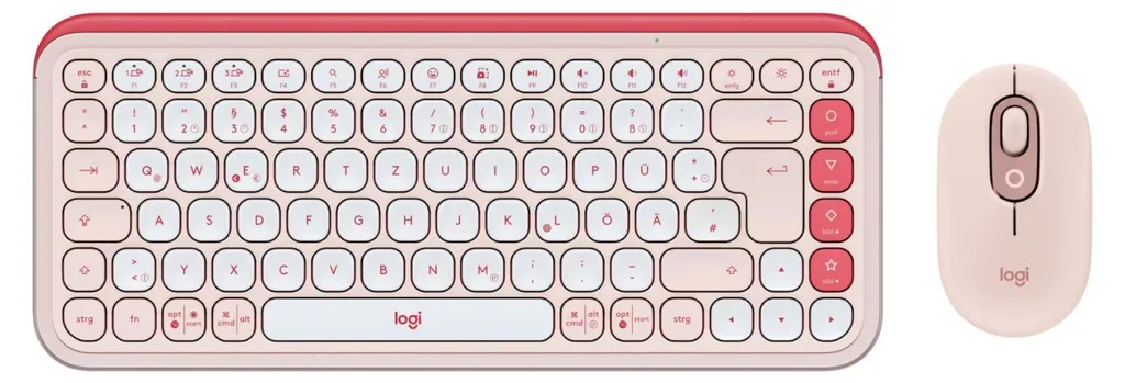 Logitech POP ICON COMBO Rose Touches Silencieuses et Design Compact DE