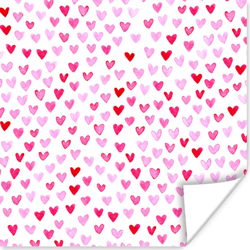 MuchoWow Poster Eine Illustration einer Karte für den Valentinstag mit Herzen 50x50 cm - Wohnzimmerdekoration