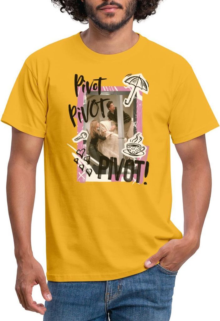 Spreadshirt Friends PIVOT Rachel, Ross und Chandler Männer T-Shirt, XL, Gelb