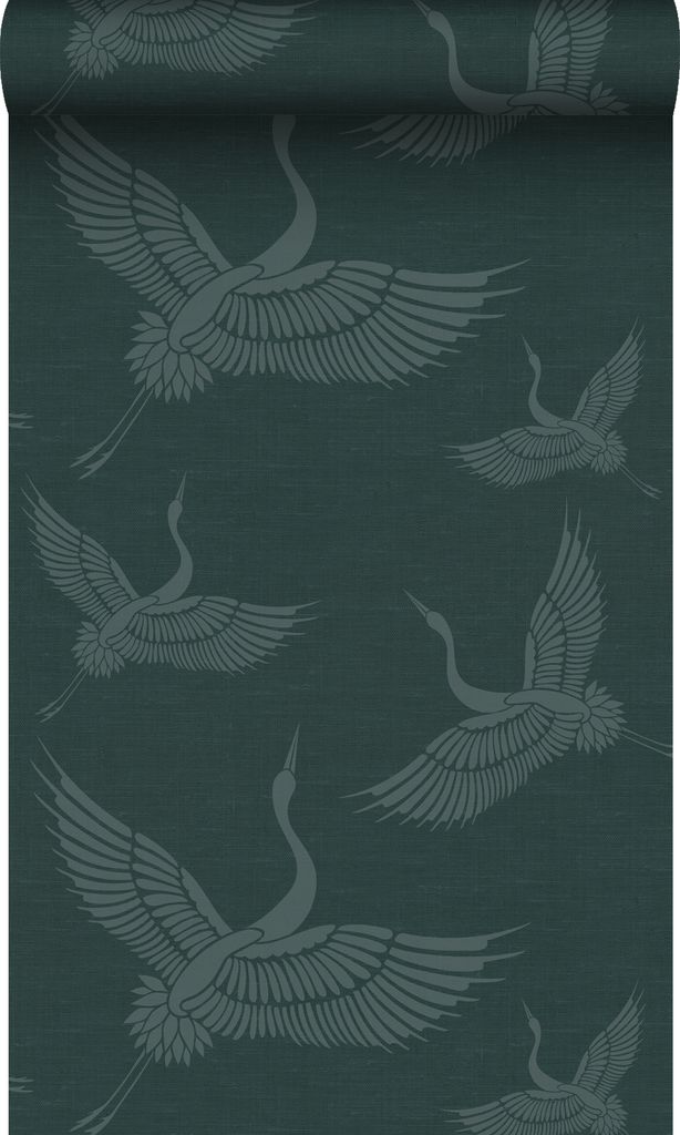 Origin Wallcoverings Tapete Kraniche Petrolblau 53 cm x Produktbild 
