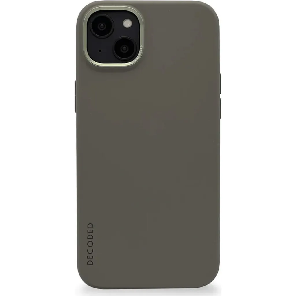 Cover iPhone 14 Plus Decoded Olive - Eleganza Antimicrobica in Silicone