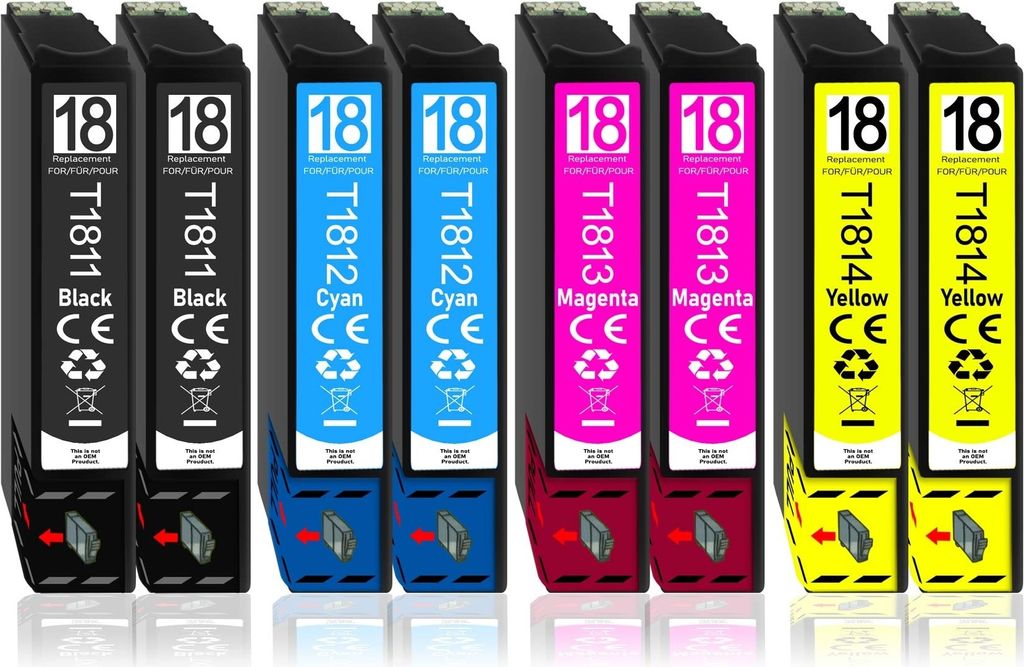 8er Pack Druckerpatronen 18 18XL kompatibel mit Epson XP-402