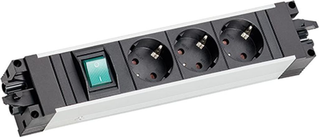 BACHMANN STEP ALU 3xCEE7/3, 1x Schalter für Steckdosen und Ausgang