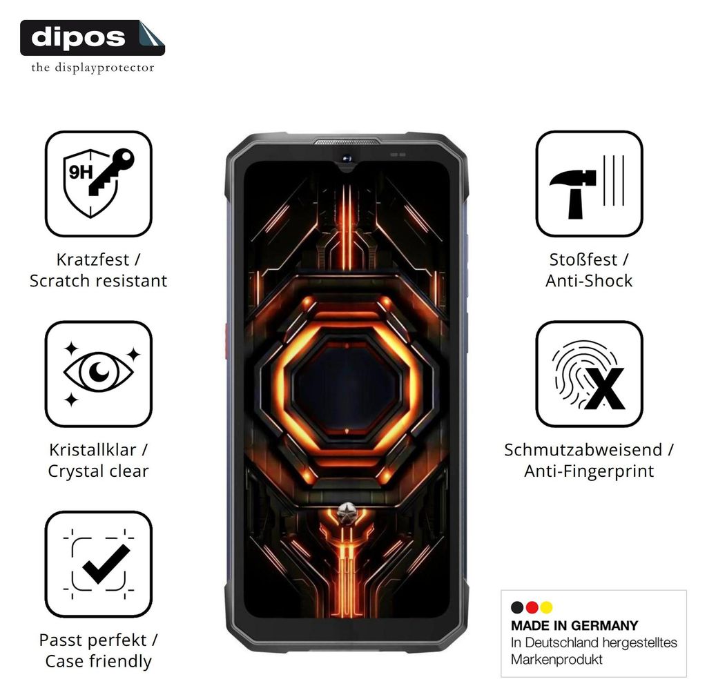 2x Schutzfolie für Hotwav Cyber 17 - Anti-Shock 9H Folie dipos Glass Kunststoffglas