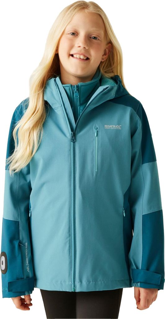 Regatta - "Trekktain" Jacke für Mädchen, 3 in 1 RG12339 (122) (Leuchtend Blau/Blaugrau)