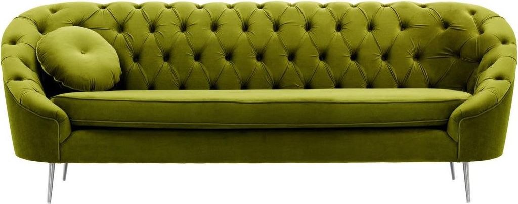 Gestepptes Dreisitzer-Sofa Kooper-Velluto 9-chrome metal