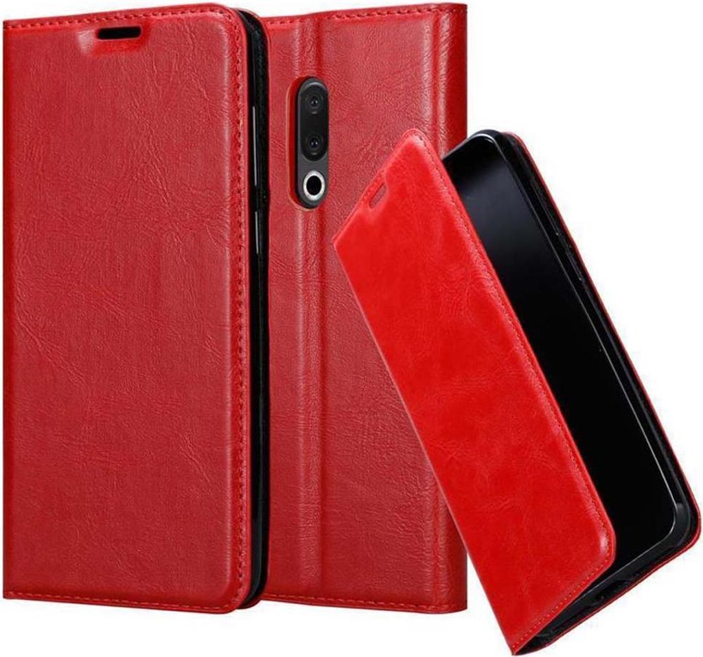 Cadorabo Hülle für MEIZU 15 Schutz Hülle in Rot Handyhülle Etui Case Cover Magnetverschluss