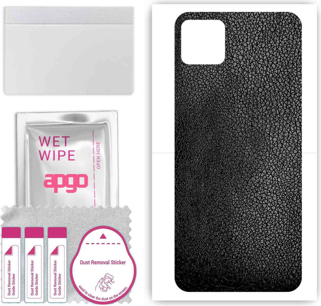 apgo Rückseite Schutzfolie, Skin, kompatibel mit Cubot X20, Hinten Displayschutzfolie aus Vinylfolie, kratzfest, einfache Montage - Schwarzes Leder
