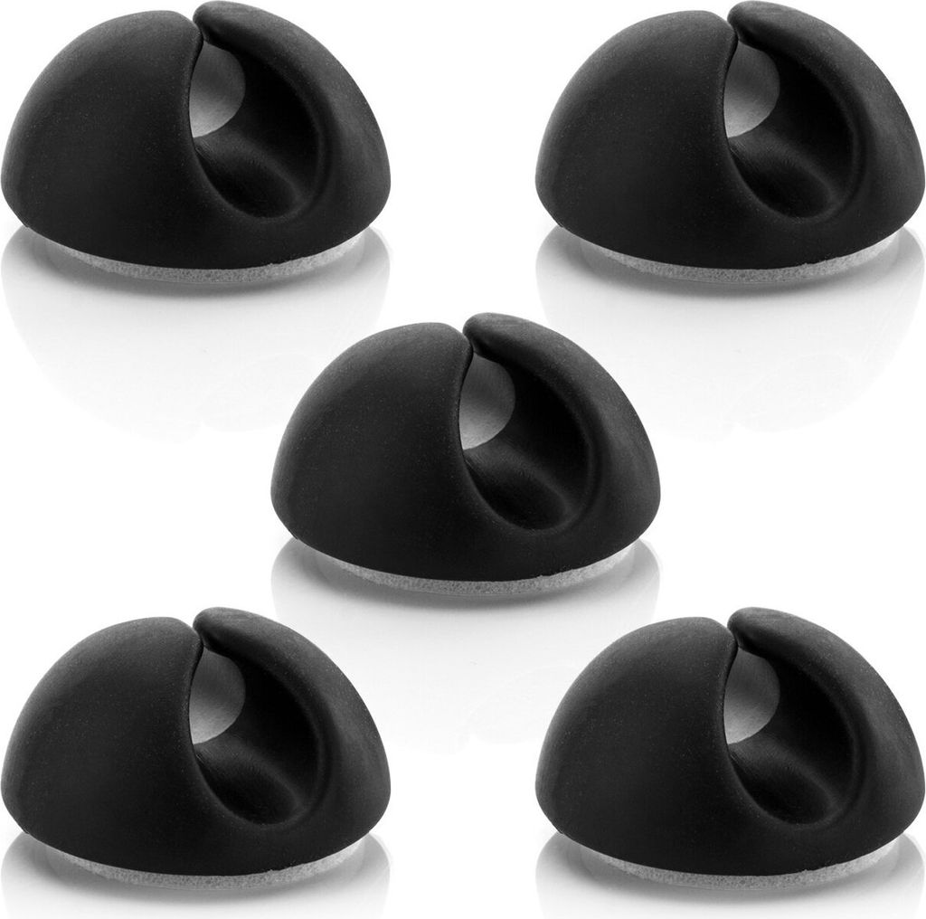 5x Kabel Clips Kabelhalter Kabelführung Kabel Fixierung Kabel Organizer für Kabel bis 8mm Kabelklemmen Kabelbefestigung Kabel Management Schwarz