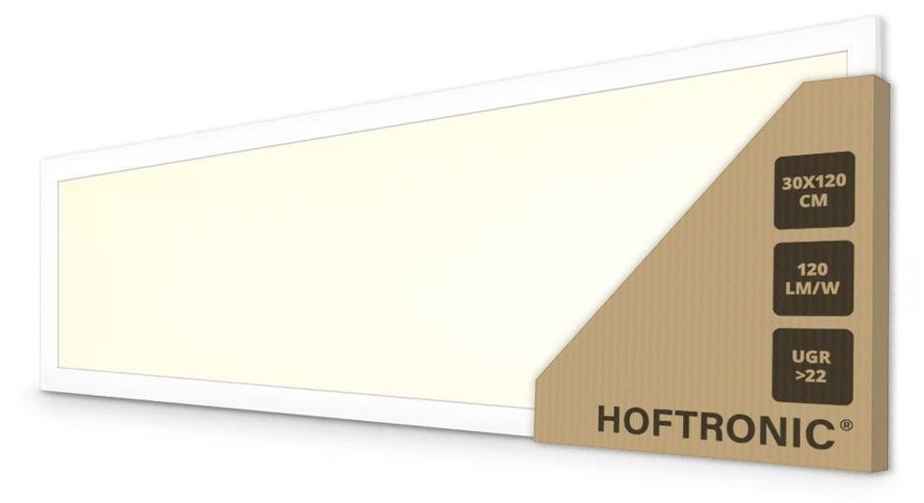 hoftronic LED-Panel 120x30 cm 36W 3000K 4320 lm UGR22 Produktbild 