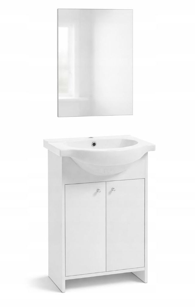 Badezimmerschrank mit Waschbecken und Spiegel, 85 x 65 cm, Produktbild 