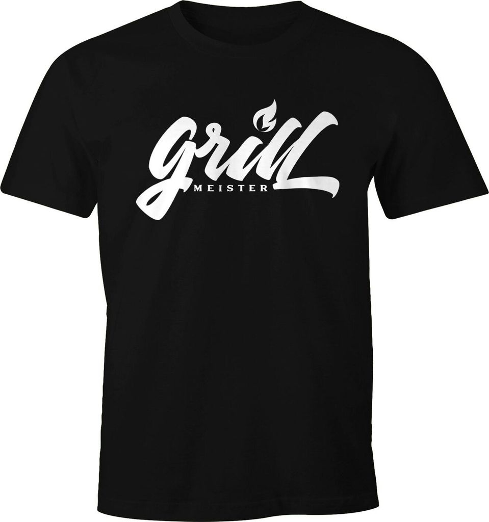 Herren T-Shirt Grillmeister Fun-Shirt Grillen Barbecue BBQ Tee Sommer Moonworks schwarz XXL