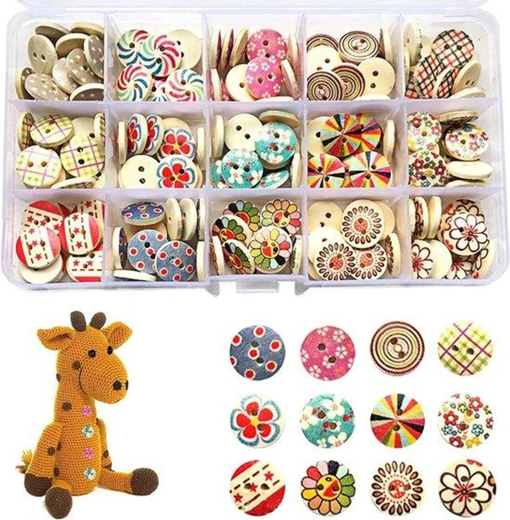 Boutons ronds en bois 15mm pour couture et personnalisation de vêtements DIY