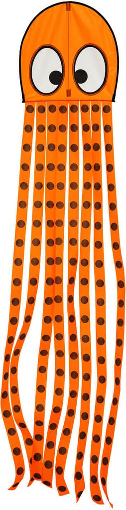 Wolkenstürmer Kinderdrachen Olli Oktopus (orange), Einleinerdrachen mit Glasfasergestänge - flugfertig inkl. Schnur