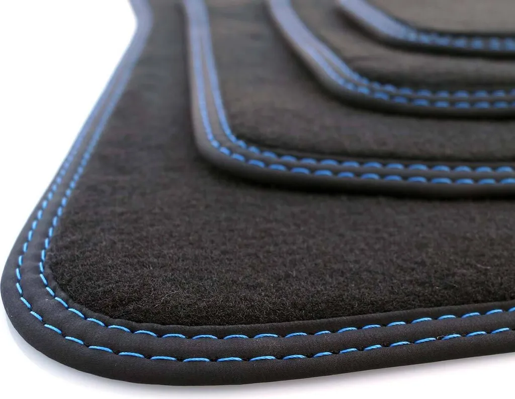Tappetini BMW 4 Coupé F32 F82 M4 Neri Cucitura Blu - Qualità Top
