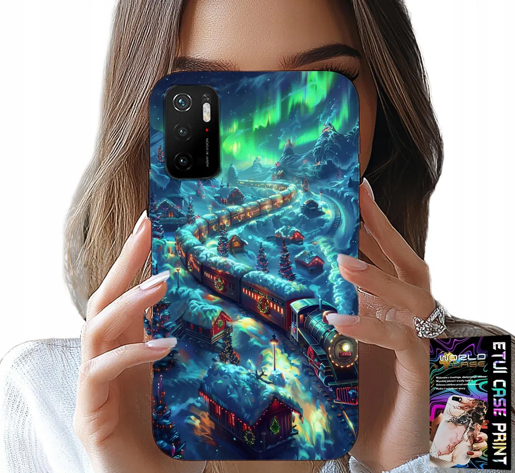 Xiaomi Poco M3 Pro 5G Cover Natale Treno + Vetro Temperato Omaggio