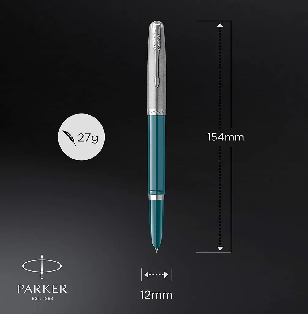 Stylo Plume Luxe Parker 51 Bleu Pétrole Idéal pour Coffret Cadeau