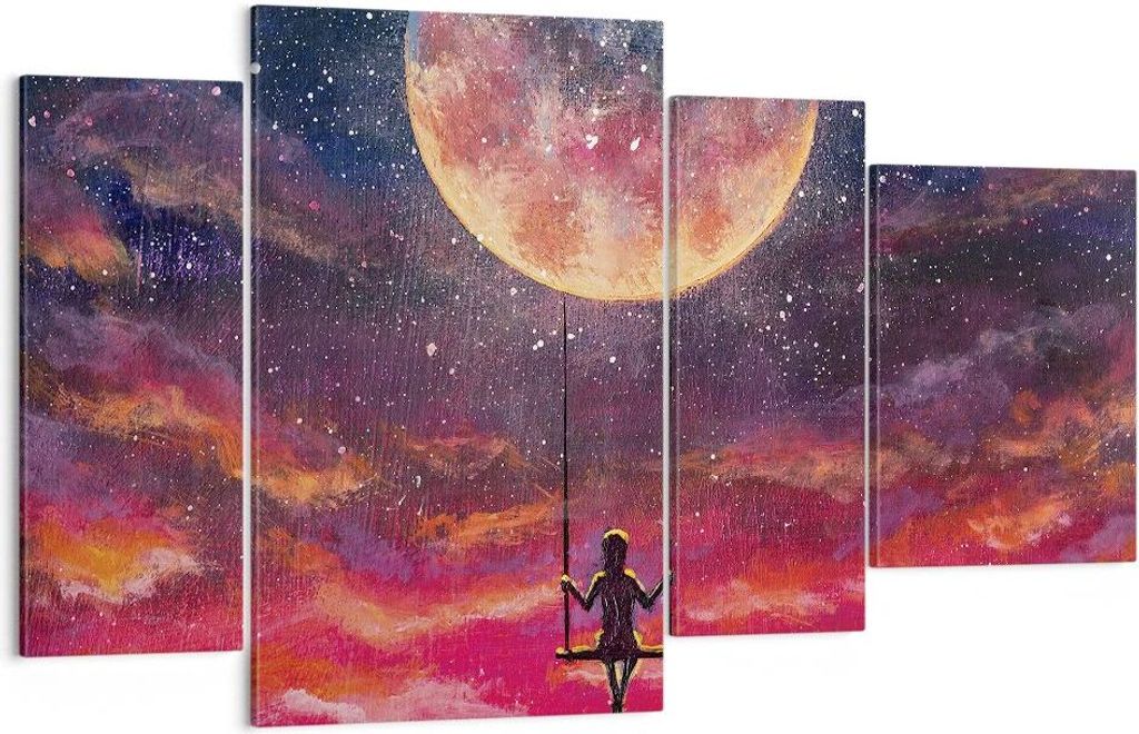 Bild auf Leinwand - Leinwandbild - 4 Teile - Mond Schaukel Produktbild 