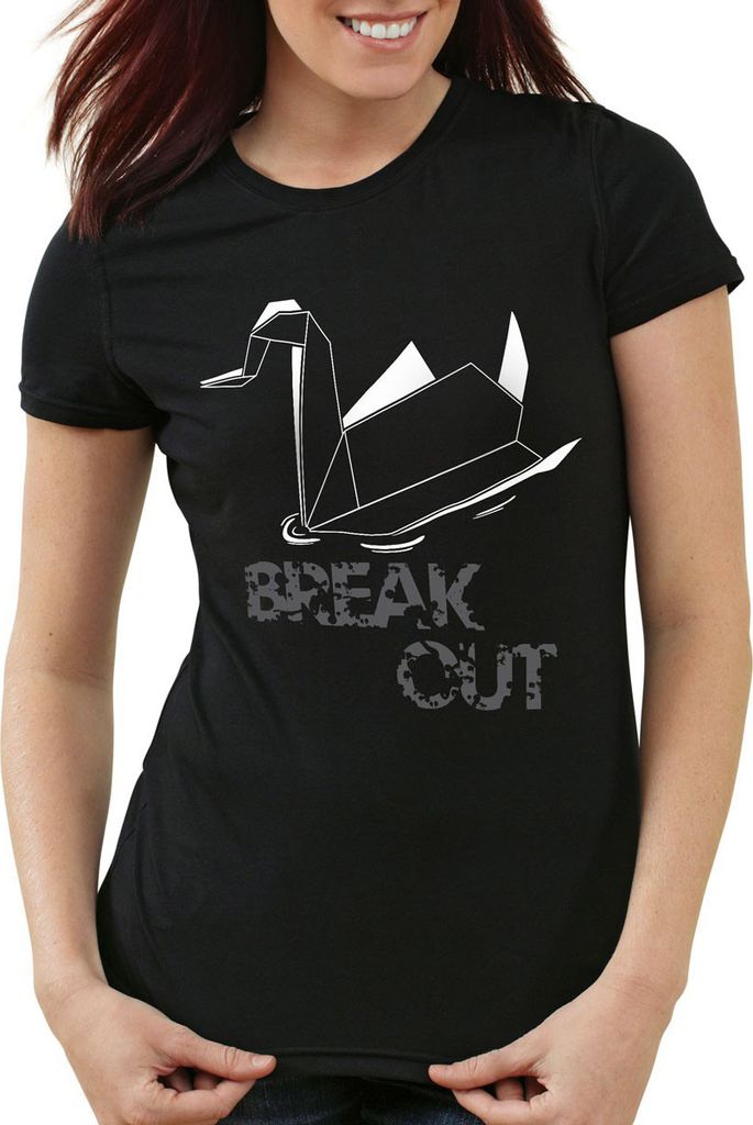 style3 Swan - Break Out T-Shirt Damen, Farbe:Schwarz, Größe:2XL