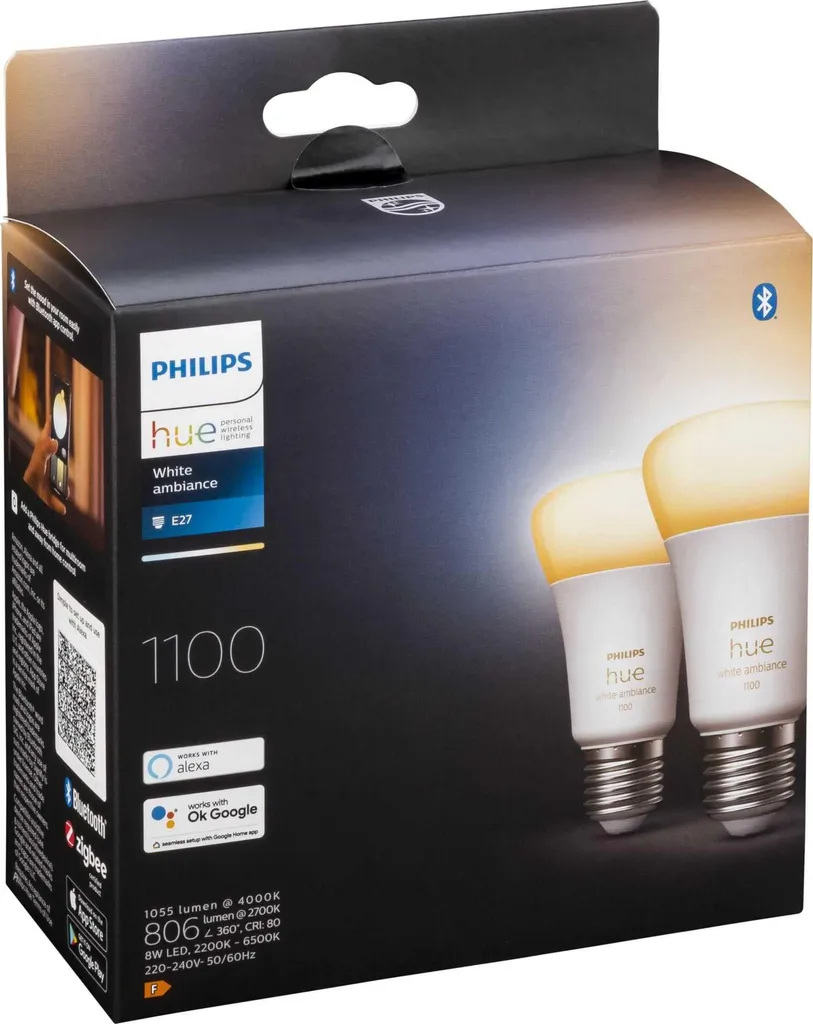 Solution Éclairage Connecté E27 Philips Hue - Pack 2 Ampoules 1100 Lm - 9