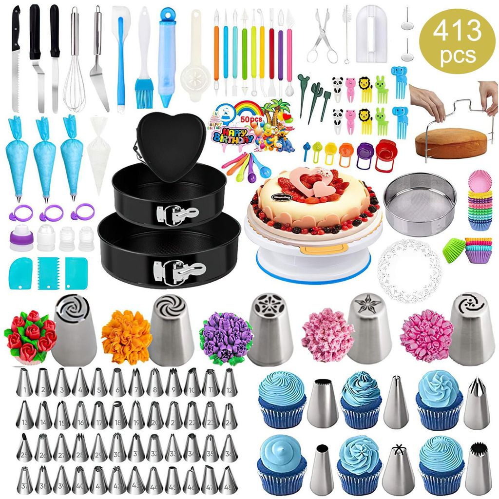 Spritzbeutel 413-teiliges Torten Dekorationsset Kuchen Produktbild 
