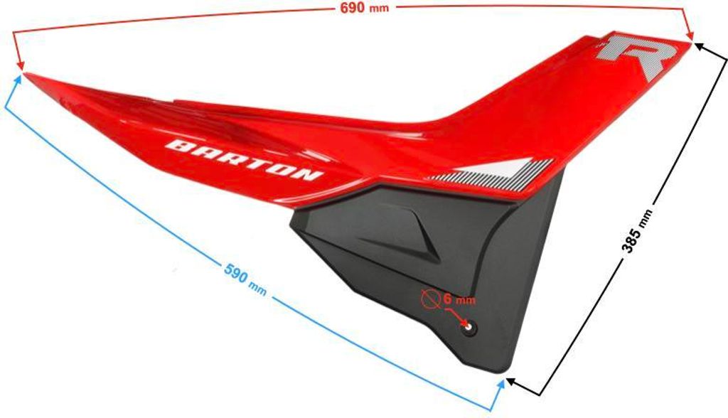 Rechte Seite (hinten) Gehäuse rot für das FR 2 Moped