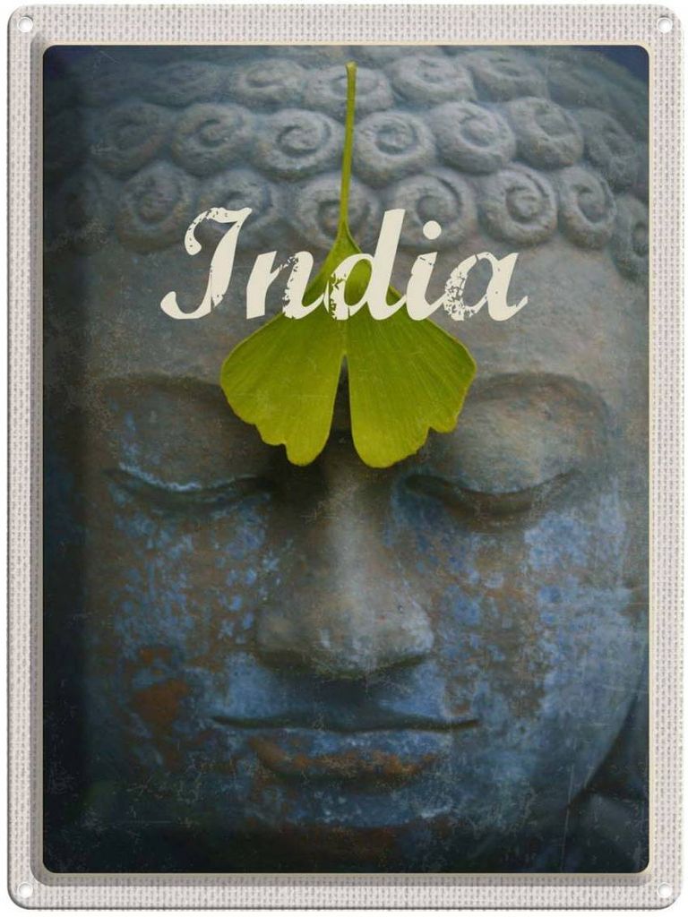 vianmo Blechschild 40x30 cm Indien Kopf Urlaub Hindu Gott Blatt Gemälde Bildmotiv Reisemotiv Abenteuer Reisen
