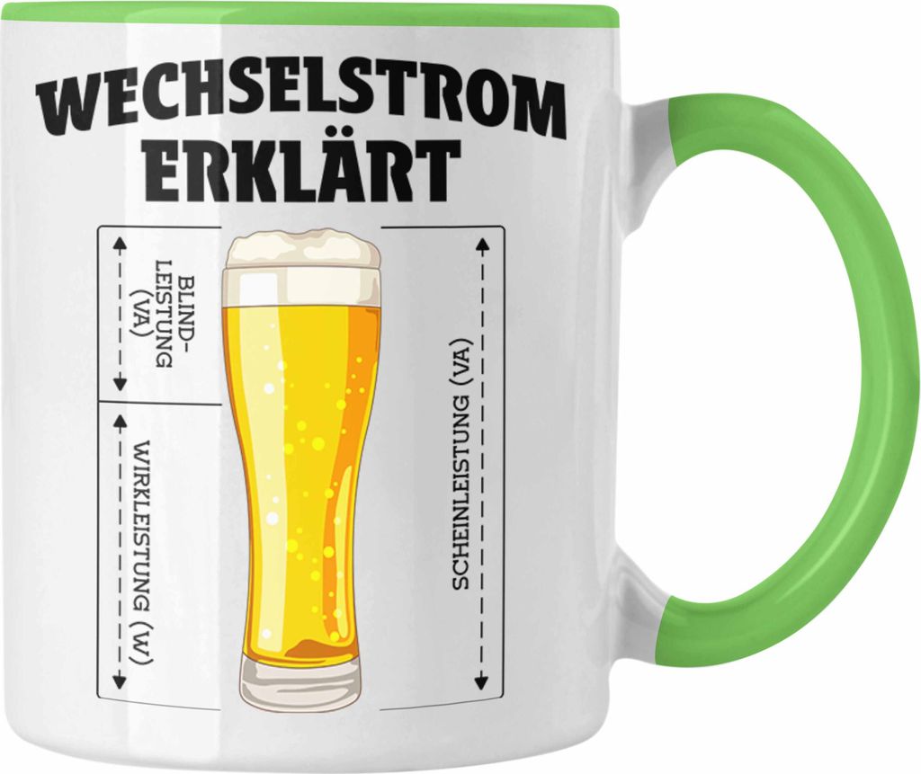 Trendation - Elektriker Tasse Spruch Männer Geschenk Lustig Gadget Geschenke Kaffeebecher Tassen (Grün)