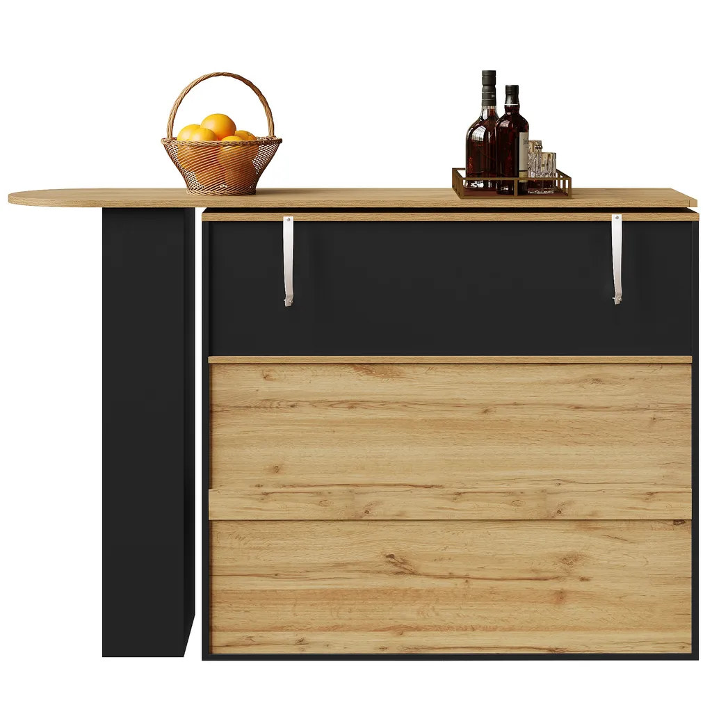 Table de Repas Gain de Place pour Studio avec Rangement Intégré Noir - 7