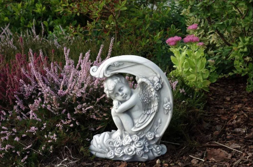Ange en Pierre Durable pour Tombe - Sculpture Saint Résistante Intempéries