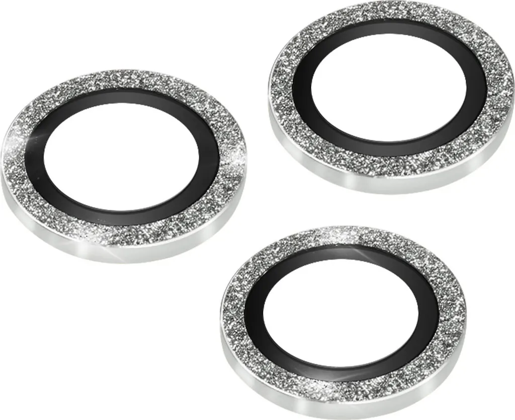 Pellicola Glitter Argento iPhone 14 Pro Max Fotocamera Luxury 0,2mm