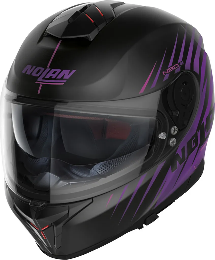Casque Nolan N80-8 Kosmos N-Com Noir Violet XS 55 - Intégral Route