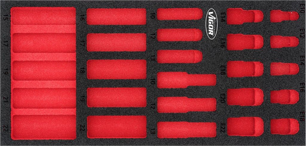 VIGOR Weichschaumeinlage leer V7323-L L x B x H: 393 mm x 188 mm x 35 mm