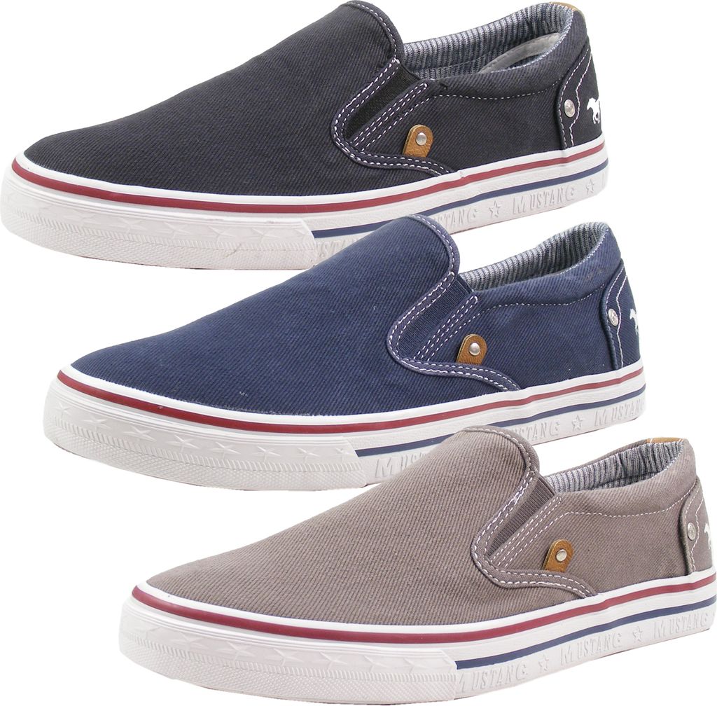 Mustang Herren Slipper Sneaker 4147-401, Größe:45 EU, Farbe:Blau