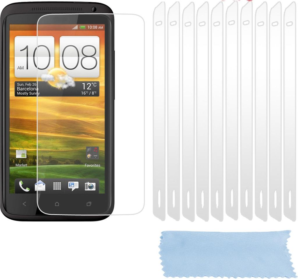 Cadorabo 10x Schutzfolie für HTC ONE “X“ Display-Schutzfolien in Weiß hochtransparent